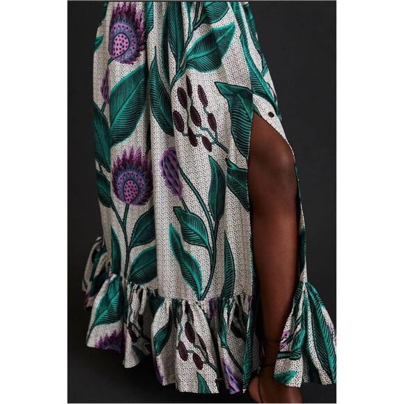 Sika Off the Shoulder Floral Printed Ruffle Maxi Dress Size 00 - Picture 4 of 14